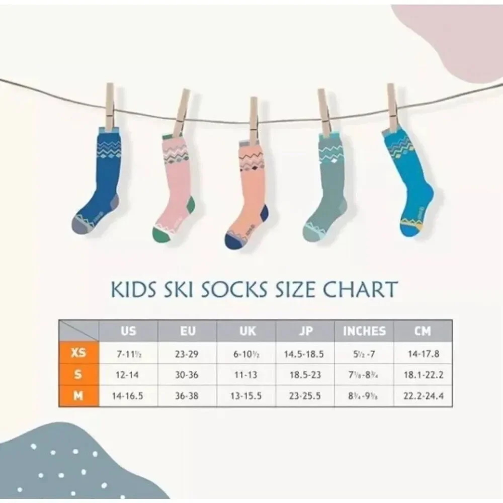 Outdoor Master Ski Snowboard Socks Warm Thermal Over Calf Infant Size XS 7-11.5